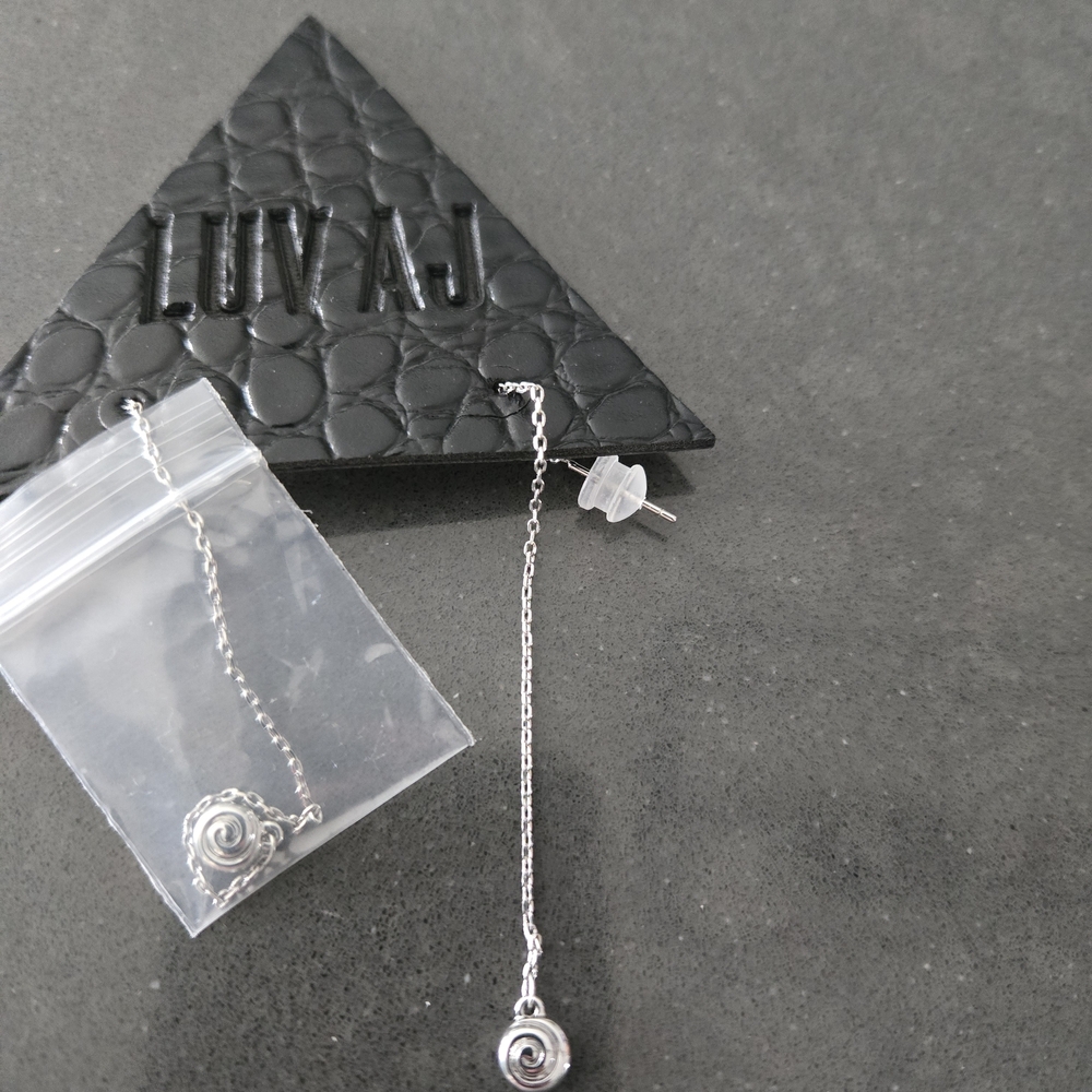 Luv AJ Silver Shell Coil Threader Earrings
